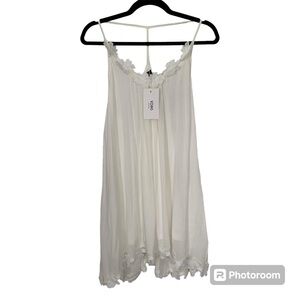YOINS NWT! Women’ Soft White Dress‎ Flowy Romantic Spaghetti Strap/Racerback M